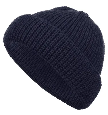 Produktbild von modAS Schippermütze Mütze Wollmütze Strickmütze - Wolle Wintermütze aus 100% Schurwolle in Marine