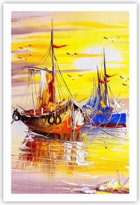Produktbild von Poster - Poster ohne Rahmen - Boote Sonne Meer Reisen - 61x91,5 cm - Wand Bild - Wanddeko - Wandbilder - Kunstposter - Wandposter - Bilder - Kunstdruck - Wanddekoration - Wandbild - P2XPA61x91-2882