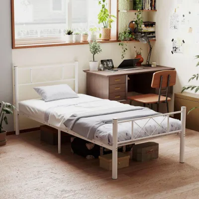 Produktbild von Bettrahmen,Bettgestell,Metallbett Einzelbettgestell für Schlafzimmer Gästezimmer 200 x 90 cm