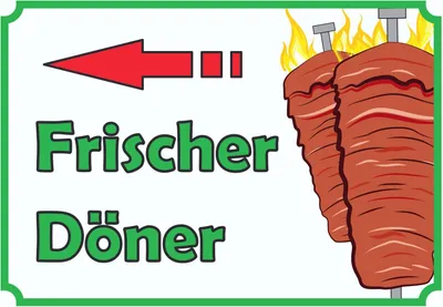 Produktbild von Frischer Döner Schild mit Pfeil links A1 (594x841mm)