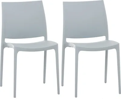 Produktbild von CLP 2er Set Stapelstühle Maya bis zu 130 kg belastbar hellgrau
