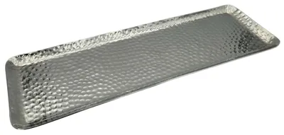 Zdjęcie produktu dla Taca dekoracyjna Taca dekoracyjna metalowa srebrna Dekoracyjna dekoracja stołu Taca 45 cm