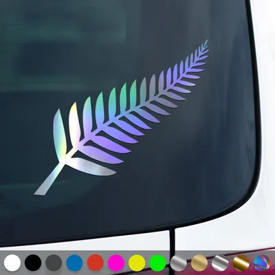 Produktbild von PantherPixel Neuseeland Aufkleber Aotearoa Kiwis Silberfarn Sticker Auto Geschenkidee Farbe Oilslick-Hologramm