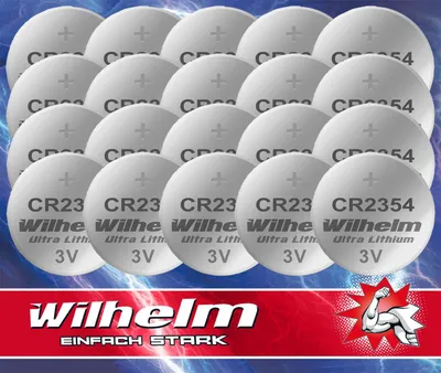 Produktbild von 20 x CR2354 WILHELM Lithium Knopfzelle 3V 570 mAh ø23 x 5,4 mm Batterie DL2354