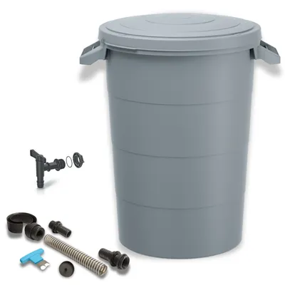 Produktbild von YourCasa Regentonne 80 Liter [inkl. Anschlusset & Bohrer] Regenfass Wetterfest aus Kunststoff mit Wasserhahn