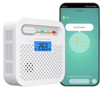 Obrázek produktu pro Detektor oxidu uhelnatého s 10letou životností baterie a LCD displejem