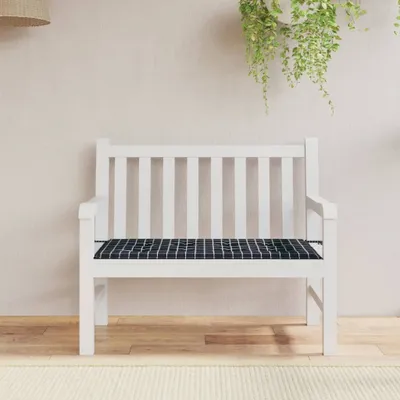 Productafbeelding van Living Store tuinbankkussen, zwart, ruitpatroon, 120x50x3 cm, Oxford-stof