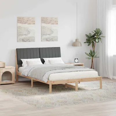Obrázok produktu pre Maison Exclusive – posteľový rám s čelom, hnedý, 135 x 190 cm, masívne borovicové drevo