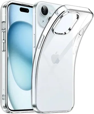 Produktbild von Mobigear Basics, transparente Hülle für das iPhone 15 Plus, flexibles TPU-Rückseitenetui