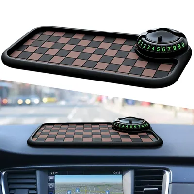 Produktbild von Multifunktionale Auto Antirutschmatte mit 360° Drehbarem Handyhalter, Universal Dashboard Organizer & Telefonhalter