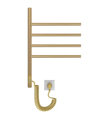 Obrázek produktu pro ELNA Koupelnový vyhřívaný věšák na ručníky / Radiátor elektrický do koupelny Vertical 45W 60х40cm 4 otočných ramen 180C ZLATY
