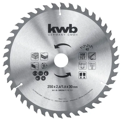 Produktbild von kwb 589359 Kreissägeblatt 250 x 30 mm 1 St