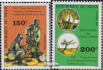 Produktbild von Briefmarken Niger 1982 Mi 794-795 (kompl.Ausg.) postfrisch Wiederaufforstungskampagne