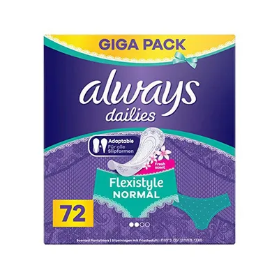 Produktbild von 3x Always Dailies 216 Slipeinlagen Flexistyle Fresh Normal Giga Pack mit dezentem Duft