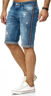 Produktbild von Red Bridge Herren Jeans Shorts Kurze Hose Denim Capri Luxury Striped Blau W29
