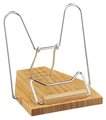 Image de TRANKIELO® - Support pour livres en bambou avec 3 angles d'inclinaison – Pliable, idéal pour les livres de cuisine et les tablettes