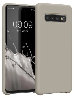 Produktbild von kwmobile Handyhülle für Samsung Galaxy S10 Hülle - Case Silikon - Kabelloses Laden - Schutzhülle Cover in Beige matt