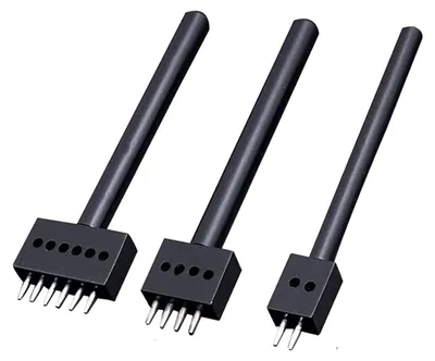 Productafbeelding van Lederstansset, 3 stuks, 5 mm, voor het maken van inkepingen, koolstofstaal, geschikt voor inkepingen van 2, 4 en 6 mm