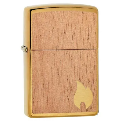 Produktbild von Zippo Sturmfeuerzeug - Woodchuck, Brushed Brass, Mahogany Emblem - Nachfüllbar -