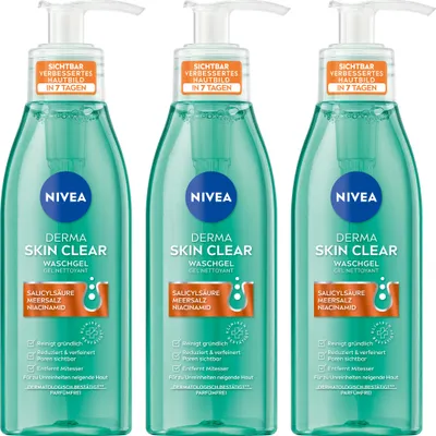 Produktbild von NIVEA Derma Skin Clear Waschgel, 3 x 150ml