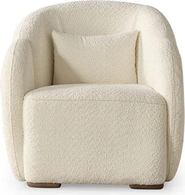 Produktbild von Sessel Wohnzimmer Design Weiß Luxus Sitz Polstermöbel Textil Polstersessel