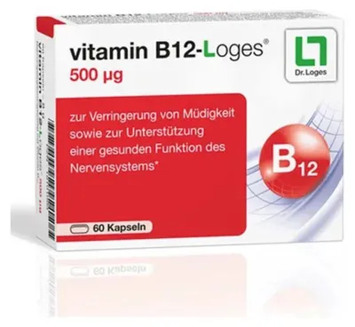 Zdjęcie produktu dla Witamina B12-Loges 500 ug kapsułki, 60 szt. kapsułek