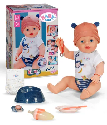 Zdjęcie produktu dla BABY born Emma, 43 cm, w stylu dżunglowym, z 10 realistycznymi funkcjami i akcesoriami