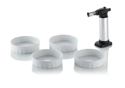 Obrázok produktu pre KELA Creme Brullée set Mano 4ks miska + 1ks flambovací horák KL-10948