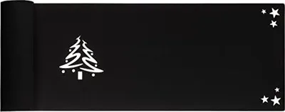Produktbild von Tischläufer aus Filz Abwaschbar Tischdecke Still Grau hitzebeständig Filztischläufer Tischschutz (Schwarz_Weihnachten, 30 x 100)