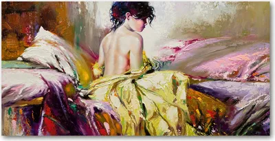 Produktbild von Tulup® Leinwandbild - 140x70 cm - Wandkunst - Drucke auf Leinwand - Leinwanddruck  - Kunst: modern & klassisch - Mehrfarbig - Halbnackte Frau