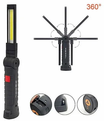 Image de Lampe de travail LED COB rechargeable orientable à 360°