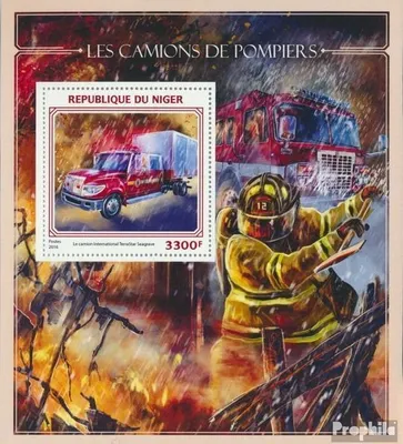 Produktbild von Briefmarken Niger 2016 Mi Block 595 (kompl. Ausg.) postfrisch Feuerwehrauto