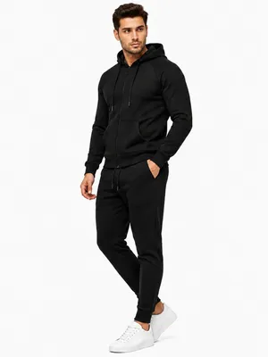 Produktbild von Herren Jogginganzug einfarbig 100% BW 586 Schwarz L