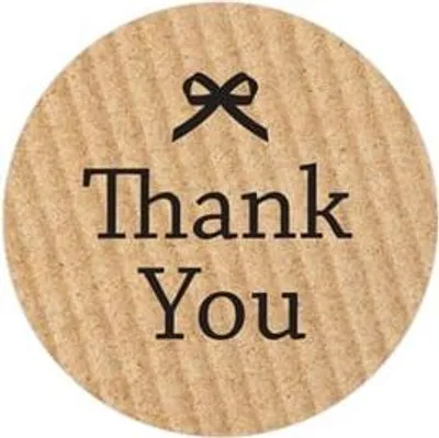 Zdjęcie produktu dla Naklejki okrągłe Kraft Fi25mm Thank You 3 - 200szt