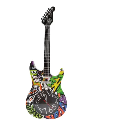 Produktbild von Nástenné hodiny s gitarou,Realistické nástenné hodiny s gitarou,Simulácia nástenných hodín s gitarou,Dekoratívne hodiny s gitarou,Nástenné hodiny s gitarou,Dekorácie pre domácnosť