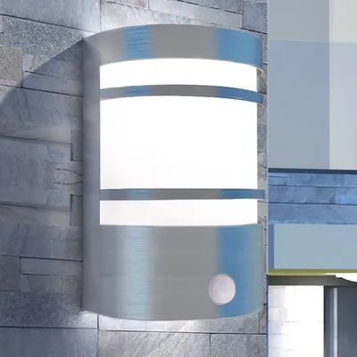 Zdjęcie produktu dla vidaXL Zewnętrzna lampa ścienna z czujnikiem ze stali nierdzewnej