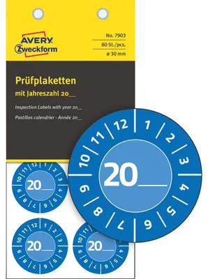 Immagine prodotto di AVERY Zweckform 7903 80 AVERY Zweckform Prüfplaketten 7903 blau