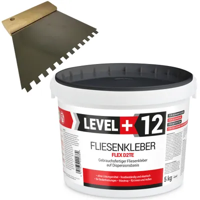 Produktbild von Dispersionkleber SET 5kg Fertig-Fliesenkleber Flex +Zahnspachtel 6mm L+12