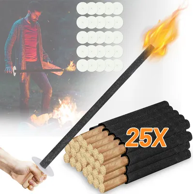 Immagine prodotto di Jopassy 25x torce da giardino torce di cera torce di nozze partito anelli per gli amanti tempo di combustione 90 min