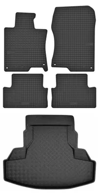 Imagen del producto de Alfombrillas de goma + bandeja de maletero para Honda Accord VIII 2008-2015 (sedán) – juego de 5 piezas, negras, a medida – Wielganizator