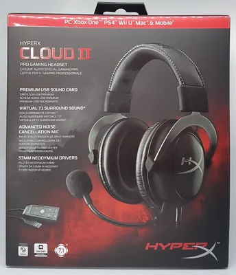 Obrázek produktu pro HyperX Cloud II, Kabel, Hraní, 15 - 25000 Hz, 320 g, Sluchátka s mikrofonem, Černá