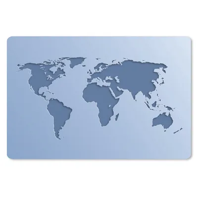 Produktbild von MuchoWow® Mauspad Mousepad Weltkarte - Blau - Einfach 27x18 cm - Mousepads - Maus Mat - Pad - Mausunterlage - Büroartikel - Desk Matten