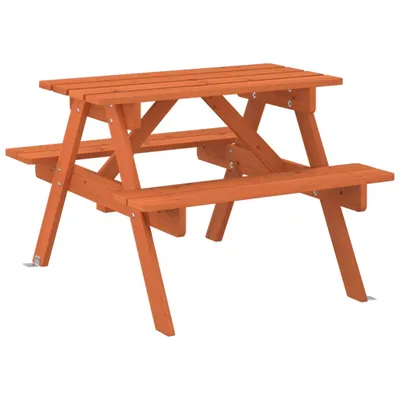 Produktbild von Picknicktisch für 4 Kinder mit Schirmloch Massivholz Tanne
