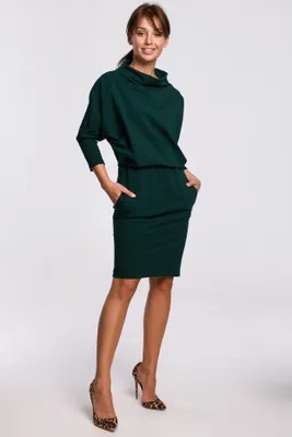 Obrázek produktu pro BeWear Dámské mini šaty Yungdrung B175 tmavě zelená S/M