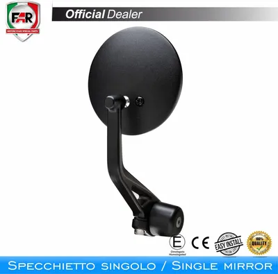 Immagine prodotto di Specchietto bar end omologato FAR reversibile 7805 nero per Piaggio