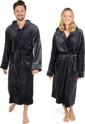 Immagine prodotto di Accappatoio Blumtal per donna e uomo - morbido accappatoio in pile con cappuccio e pratiche tasche frontali,  Oeko-TEX®, taglia XXL, colore antracite