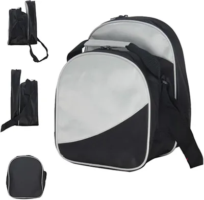 Productafbeelding van Bowlingbal Tas - Bowlingbal Houder - Sporttas - Versterkte Stiksels - 30 cm - Zilver Grijs