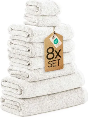 Produktbild von etérea Frottier Handtuch Baumwolle Anthrazit 8 teilige Set