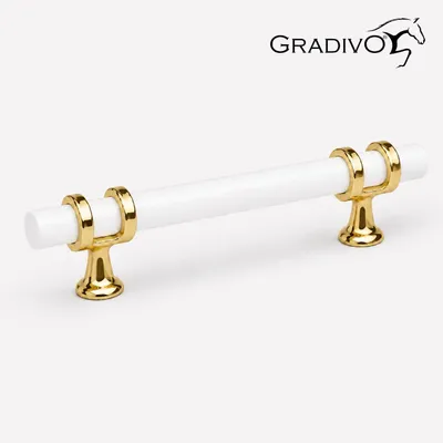 Produktbild von Möbelgriff Küchengriffe Schrankgriff Bügelgriff Schubladengriffe 628  Gold - Weiß  128 mm