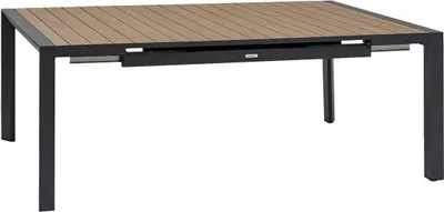 Produktbild von Quadratischer ausziehbarer gartentisch "évasion" mit holzeffekt honey &amp clay 10 plätze lates aus aluminium  - Hespéride